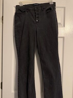 High-Rise Black Button-Fly Jeans